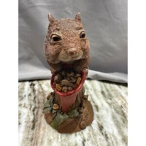 Bartholomew Chipmunk 1992 Resin Squirrel Figurine Holding Acorns Tim Wolfe